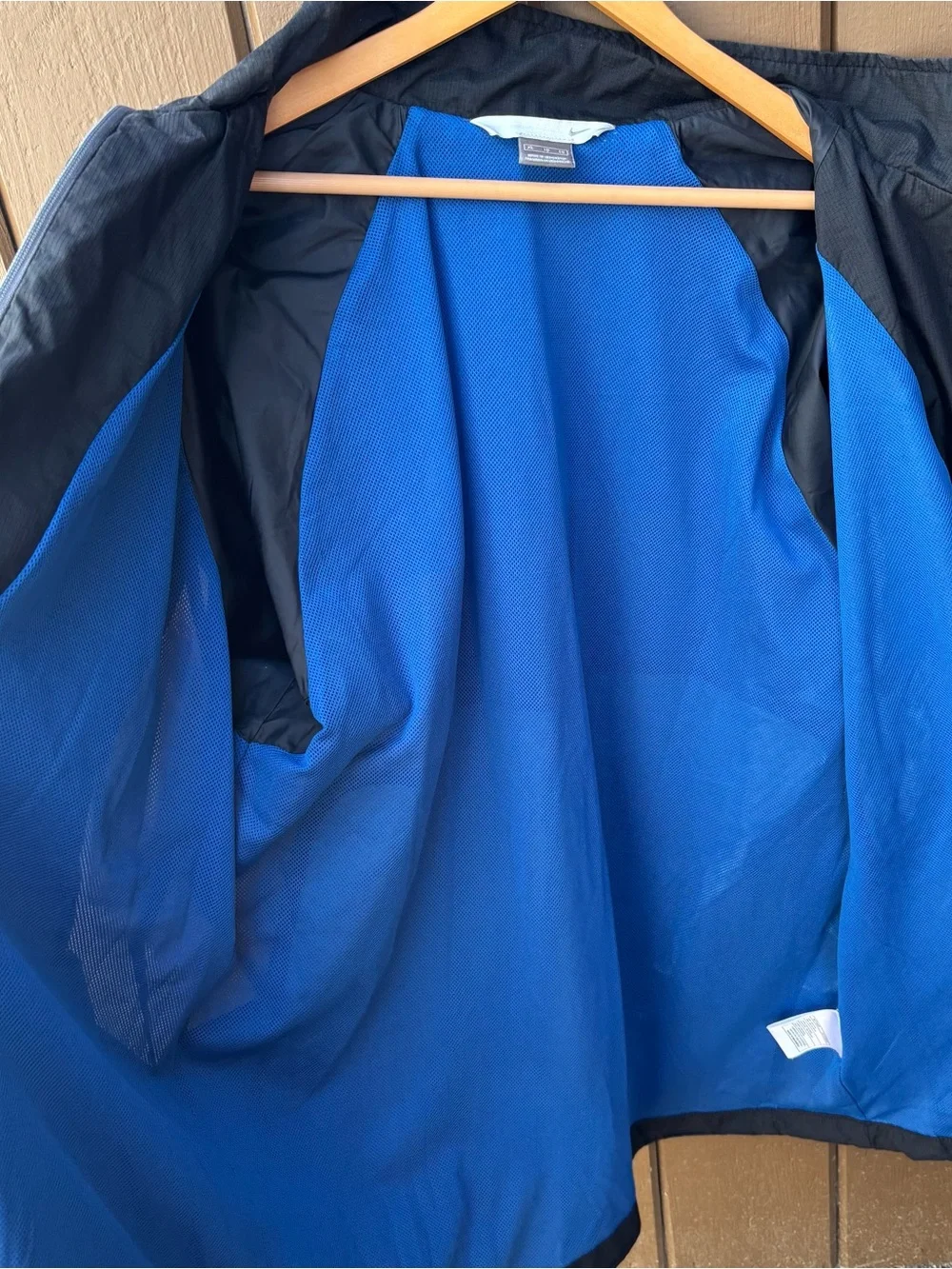 Vintage Nike Blue Black Windbreaker Unisex XL Jacket Embroidered